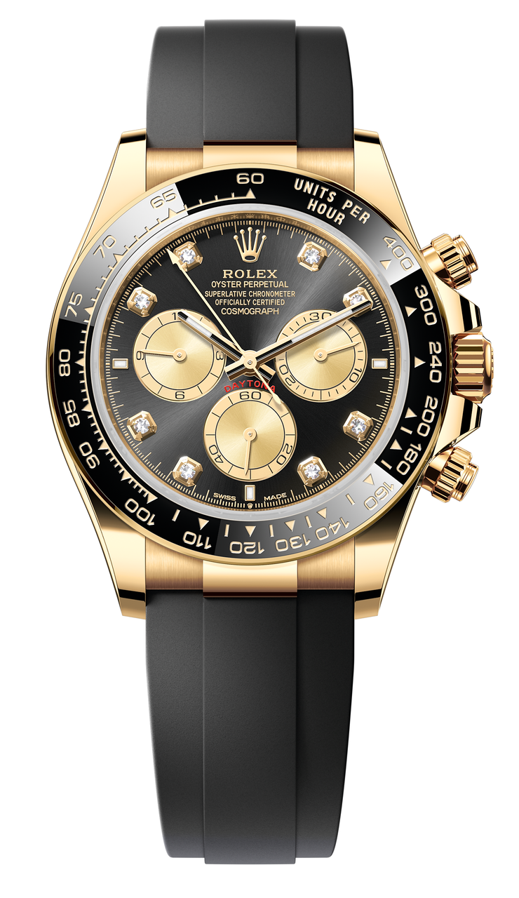Rolex Rubber Yellow Gold Ceramic Daytona 126518ln-0006 Black Diamond