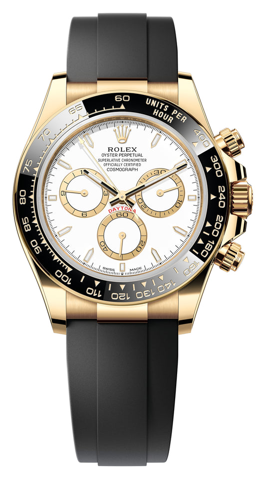 Rolex Rubber Yellow Gold Ceramic Daytona 126518ln-0002 White