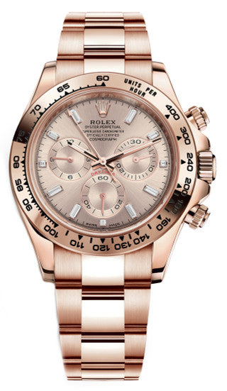 Rolex Rose Gold Daytona 116505 Baguette